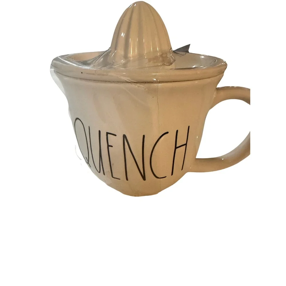 NWOT Rae Dunn White Ceramic Citrus Juicer and 16 oz Pitcher 7